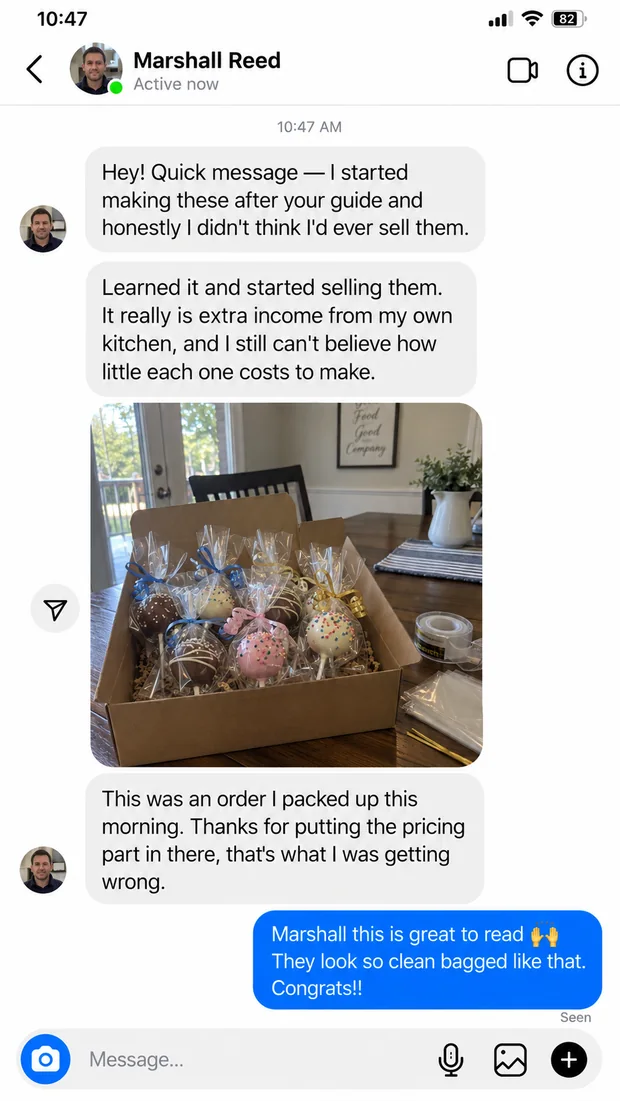Message from Marshall about his first order