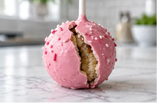 A cracked cake pop shell